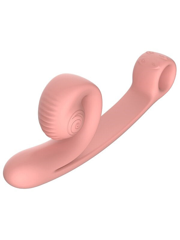 Svibe Snail Vibe Curve Rechargeable Dual Vibrator Peachy Pink 600 Combinations - - Rabbit Vibrators