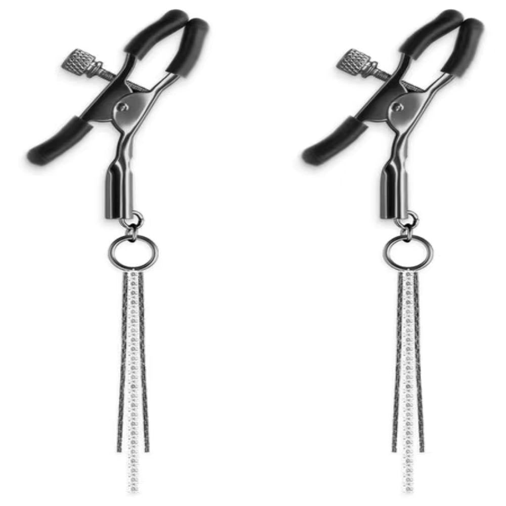 NS Novelties Bound Nipple Clamps D3 Adjustable Pressure Control - - Nipple and Clit Clamps