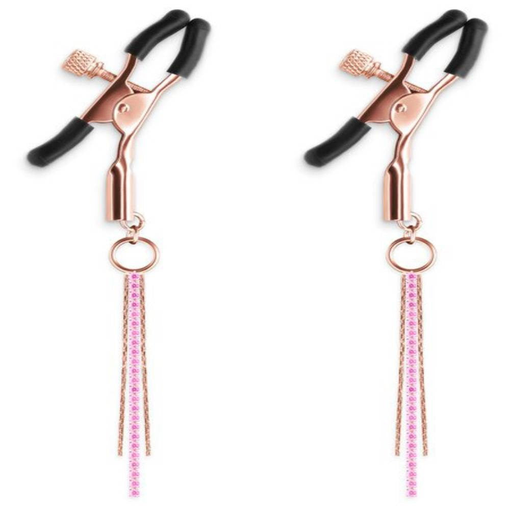 NS Novelties Bound Nipple Clamps D3 Adjustable Pressure Control - - Nipple and Clit Clamps