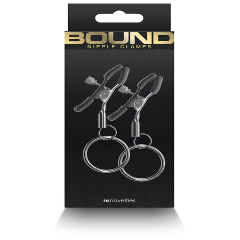 NS Novelties Bound Womens Nipple Clamps C2 with Adjustable Pressure - - Nipple and Clit Clamps