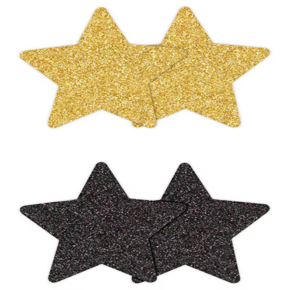 NS Novelties Pretty Nipple Pasties Glitter Stars 2 Pair Glitter Coverage - - Breast and Nipple Toys