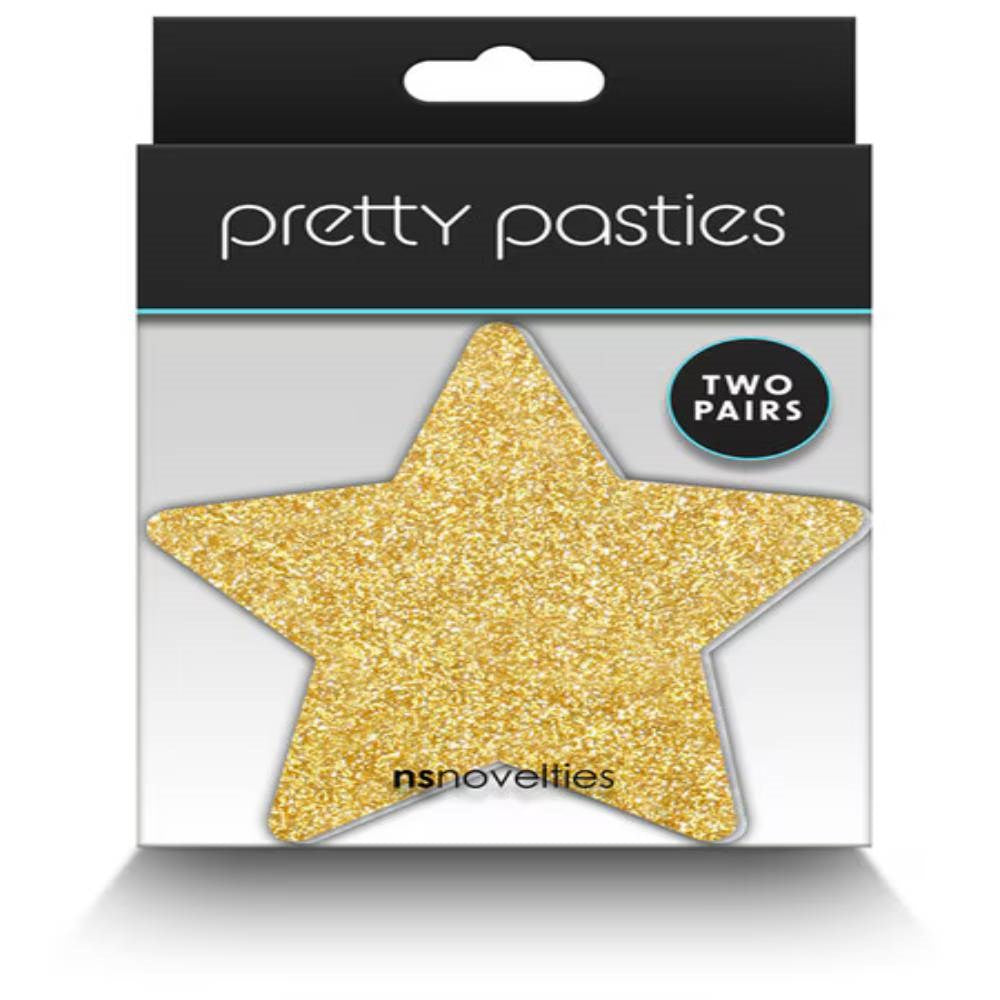 NS Novelties Pretty Nipple Pasties Glitter Stars 2 Pair Glitter Coverage - - Breast and Nipple Toys
