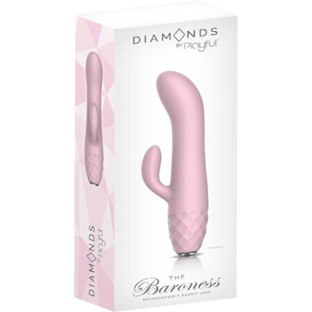 Evolved Playful Diamonds The Baroness Rechargeable Rabbit Vibrator Dual Motor - - Rabbit Vibrators