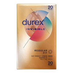 Durex Invisible Original Fit Ultra Thin Regular Condoms 20 Pack - - Condoms