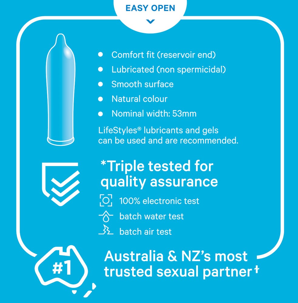 Lifestyles Regular Comfort Fit Condoms 6 Pack - - Condoms