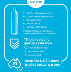 Lifestyles Regular Comfort Fit Condoms 6 Pack - - Condoms