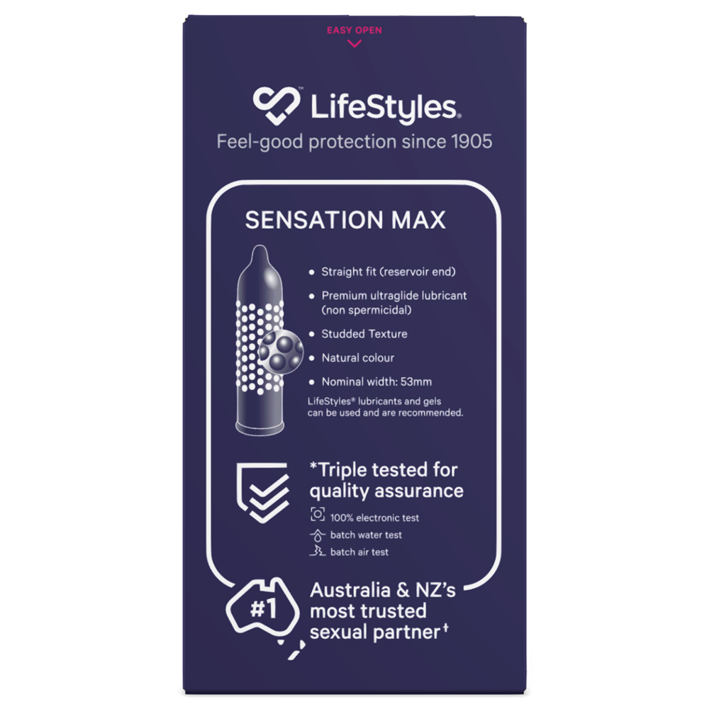 LifeStyles Sensation Max Condoms 8 Pack - - Condoms