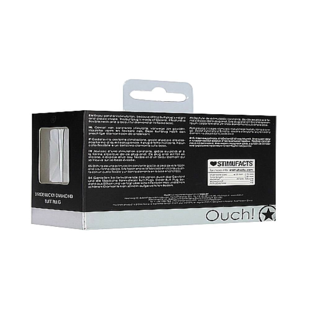 Shots Toys Large Lucky Diamond Gem Base Butt Plug 8 cm Premium Silicone - - Butt Plugs