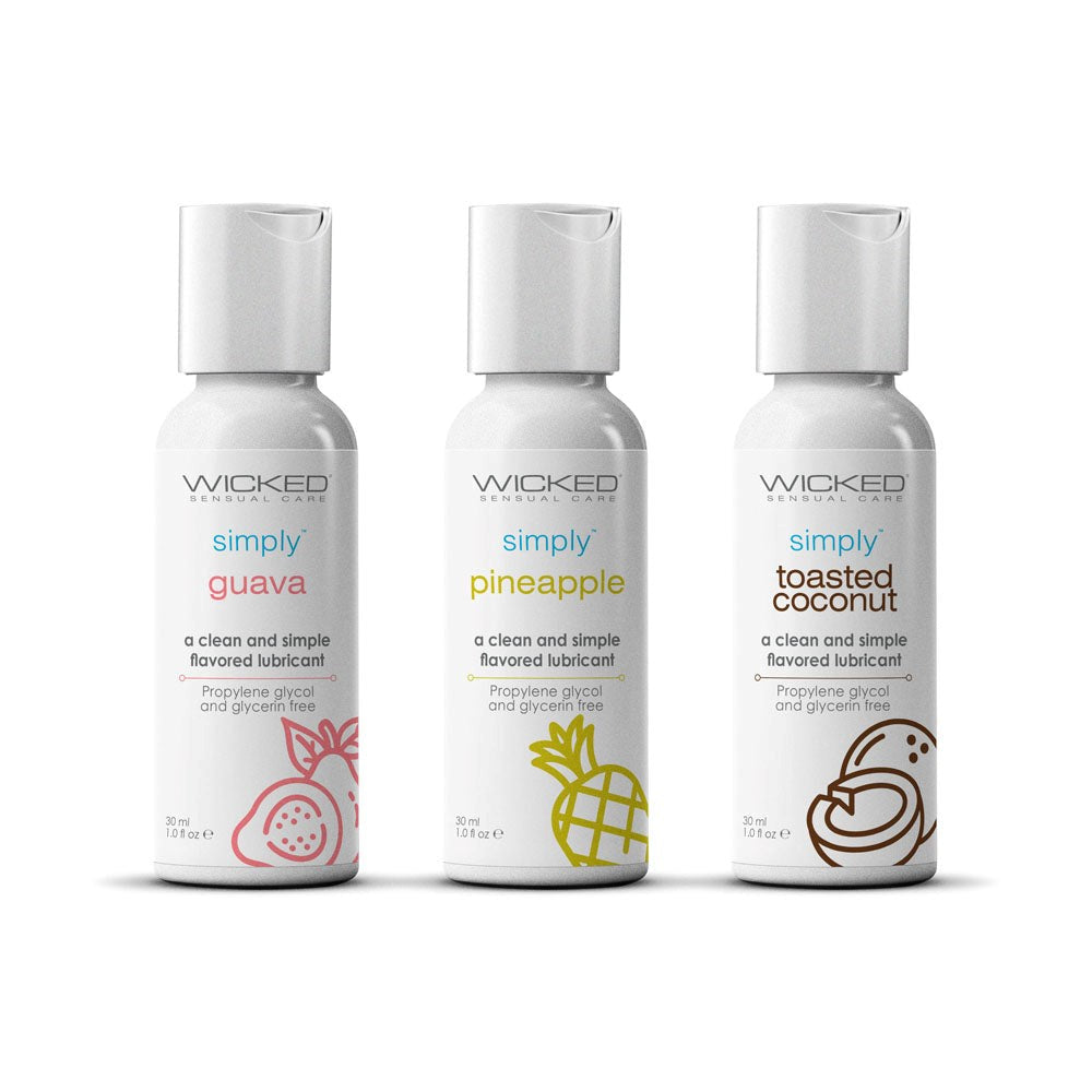 Wicked Sensual Care Wicked Simply Tropical Trio Flavoured Water Based Lubricants - - Water Based Lubes