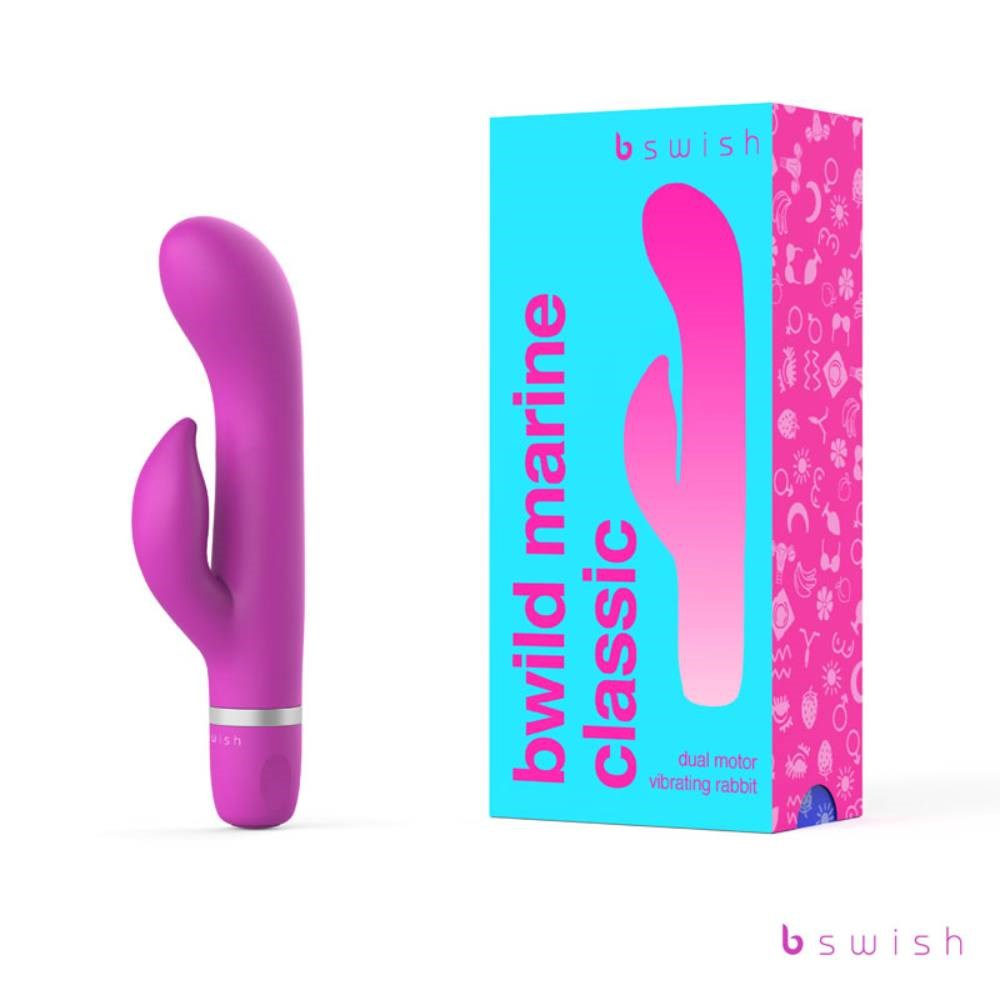 B Swish Bwild Classic Marine 15.2 cm Vibrating Rabbit Massager Dual Motor - - Rabbit Vibrators