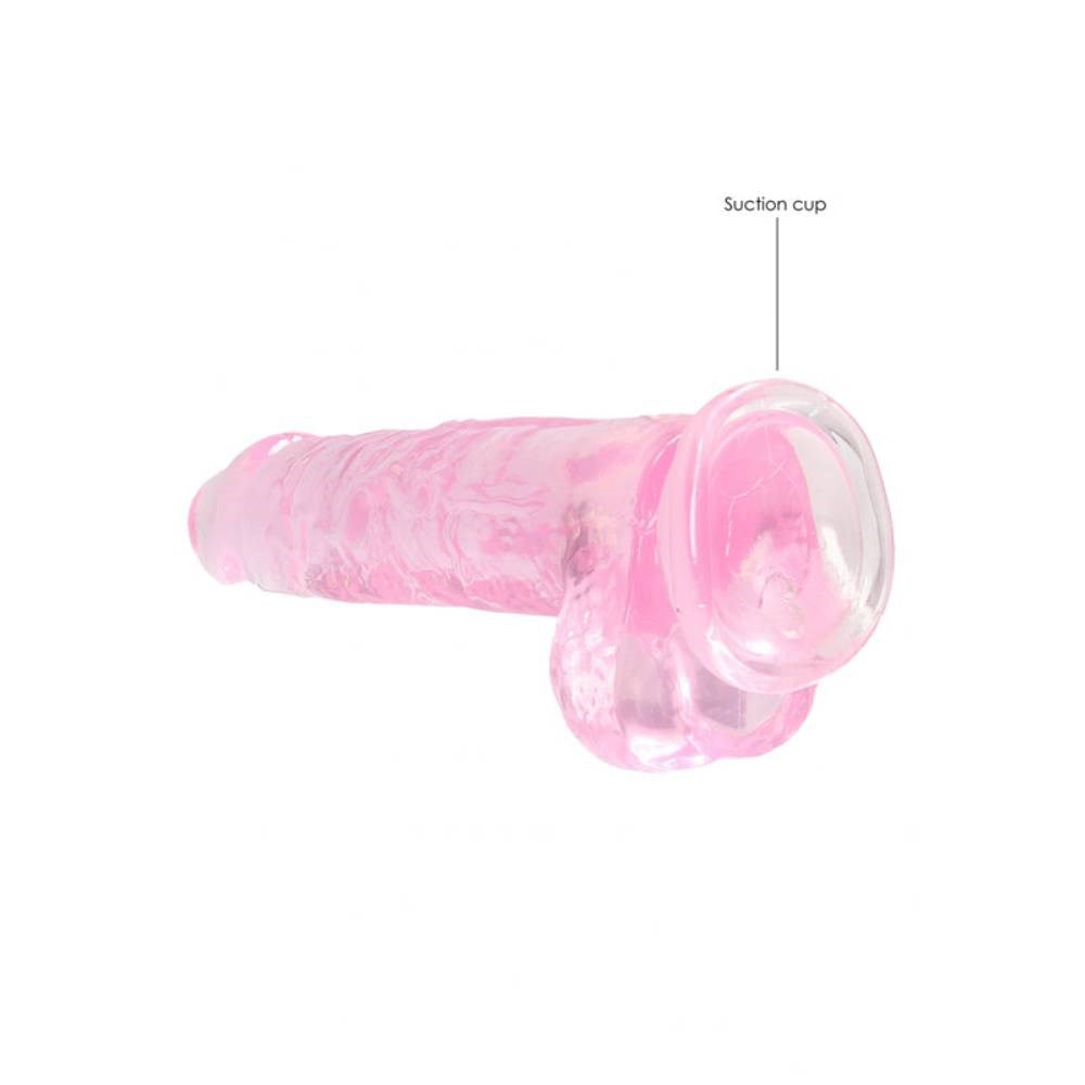 Shots Toys REALROCK 20.3 cm Realistic Dildo With Balls Crystal Clear TPE - - Realistic Dildos