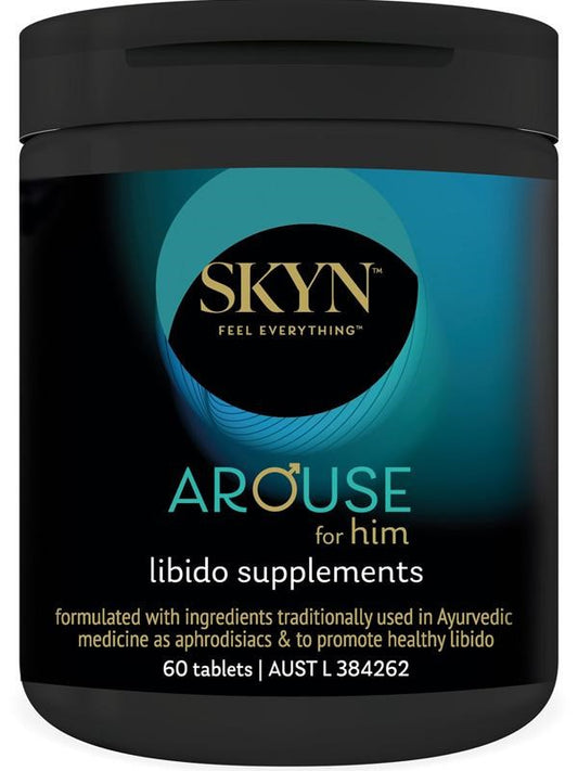 SKYN Arouse For Him Libido Supplements 60 Tablets - - Delay and Excite Sprays