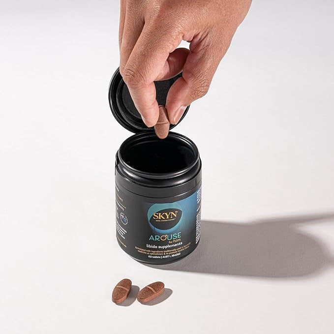 SKYN Arouse For Him Libido Supplements 60 Tablets - - Delay and Excite Sprays