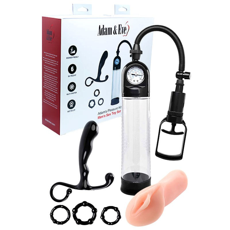 Adam & Eve Adams 6 Piece Male Pleasure Kit Complete Masturbation Collection - - Sex Kits