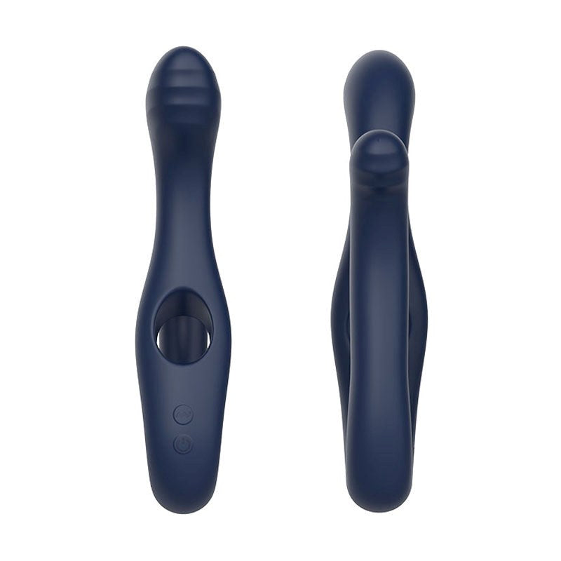 Adam & Eve Twisted Temptations Bendable Dual Vibrator Navy Blue - - G-Spot Vibrators