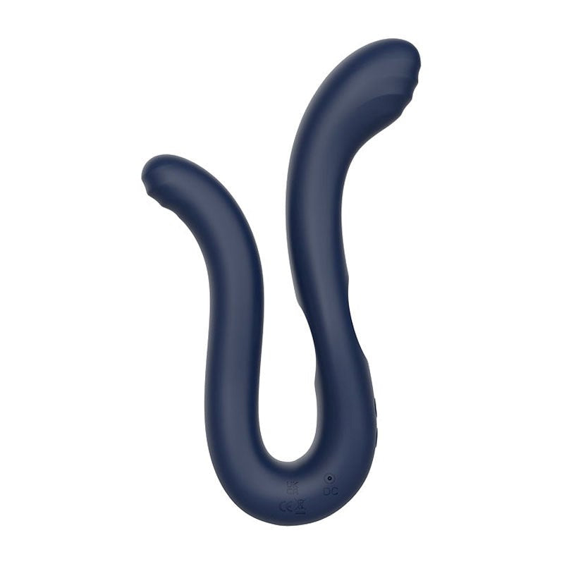 Adam & Eve Twisted Temptations Bendable Dual Vibrator Navy Blue - - G-Spot Vibrators