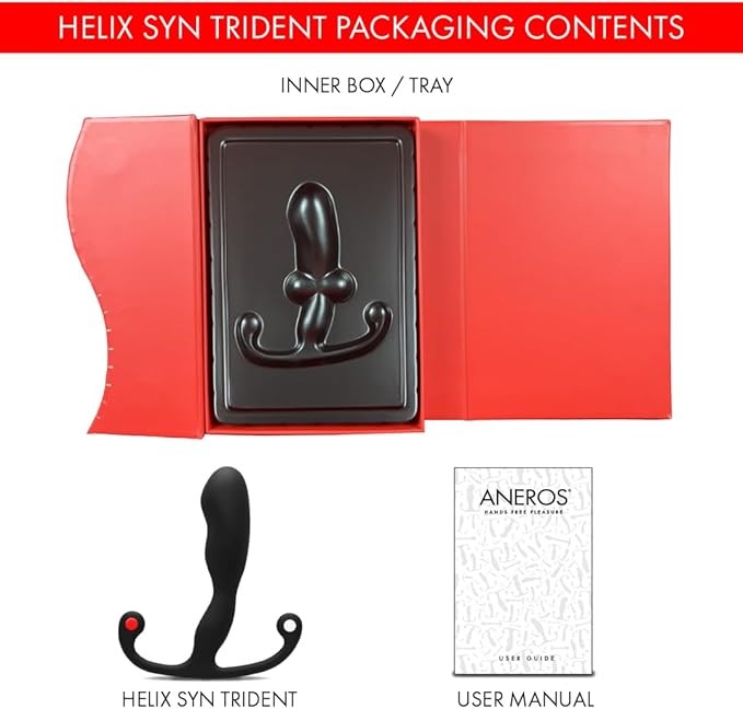 Aneros Helix Syn Trident Male Prostate Wand Massager Black Hands Free Orgasm - - Prostate Toys