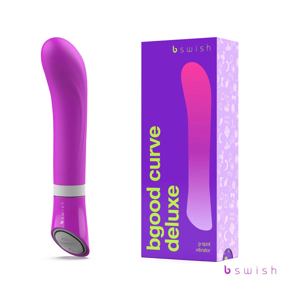 B Swish Bgood Curve Deluxe Multi Function G Spot Vibrator Violet Curved Design - - G-Spot Vibrators