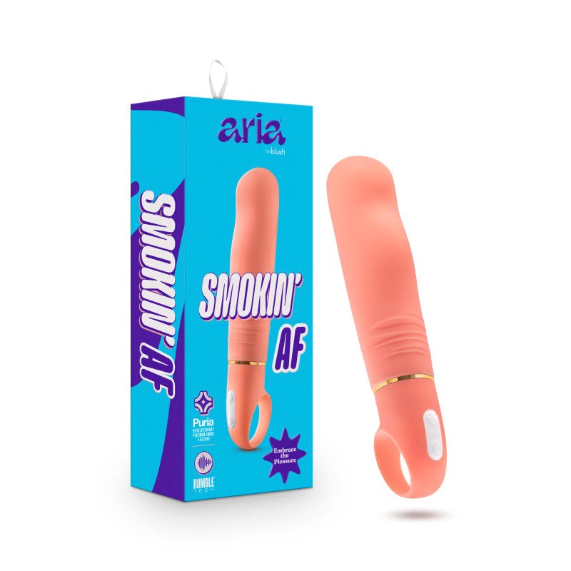 Blush Novelties Aria Smokin AF G Spot Vibrator Coral with Rumble Tech Motor - - G-Spot Vibrators