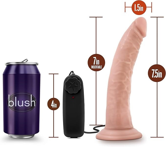 Blush Novelties Dr Skin Dr Dave Vibrating Dildo Flesh 17.8cm Multi Speed - - Vibrating Dildos