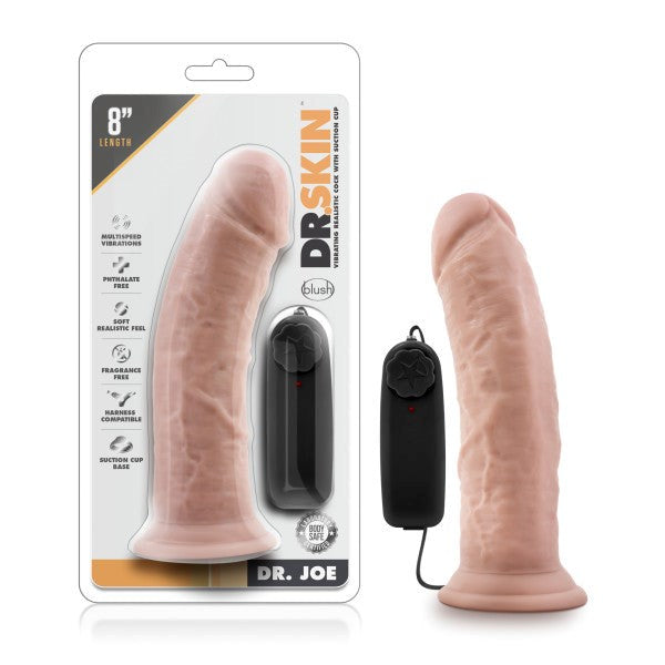 Blush Novelties Dr Skin Dr Joe Vibrating Dong Flesh 20.3cm Multi Speed - - Vibrating Dildos