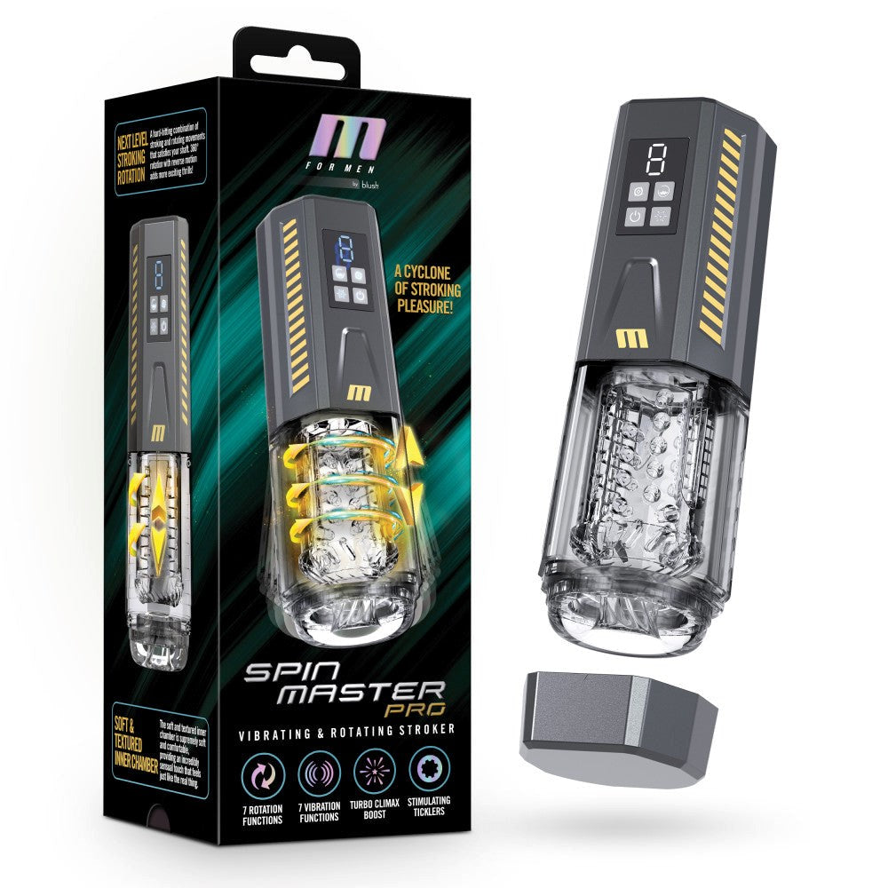 Blush Novelties M For Men SpinMaster Pro Vibrating & Rotating Auto Stroker - - Masturbators and Strokers