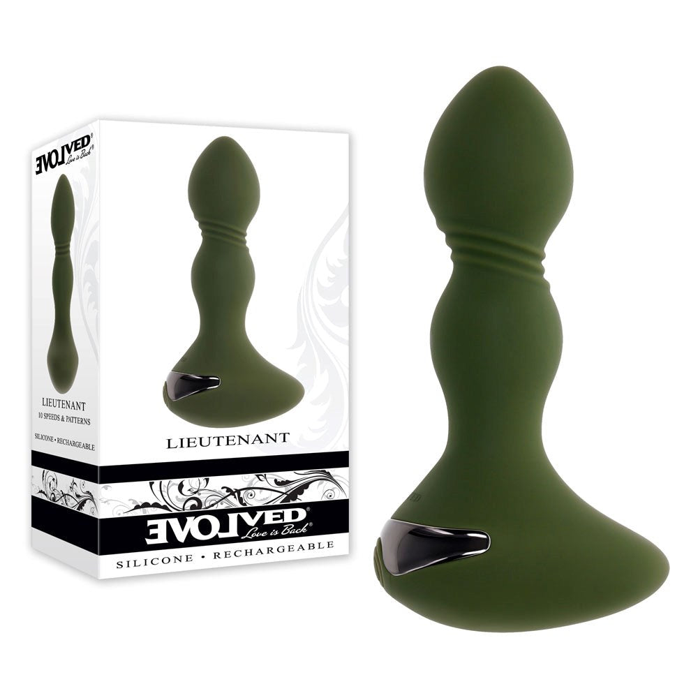 Evolved LIEUTENANT Vibrating Anal Plug Green USB Rechargeable Butt Plug - - Butt Plugs