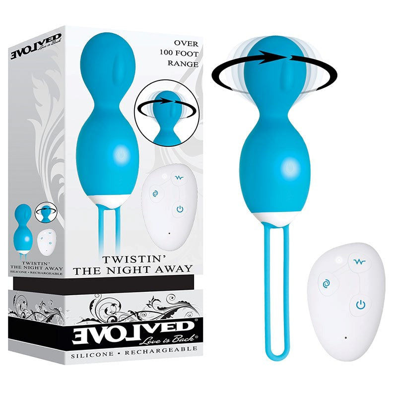 Evolved Twistin The Night Away Vibrating Kegel Exerciser Remote Control Blue - - Love Eggs and Kegel Exercisers