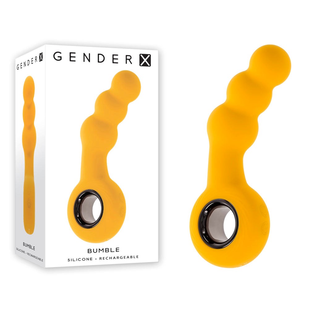 Evolved Gender X BUMBLE 12 Function Rechargeable Butt Plug Yellow Anal Stimulation - - Butt Plugs