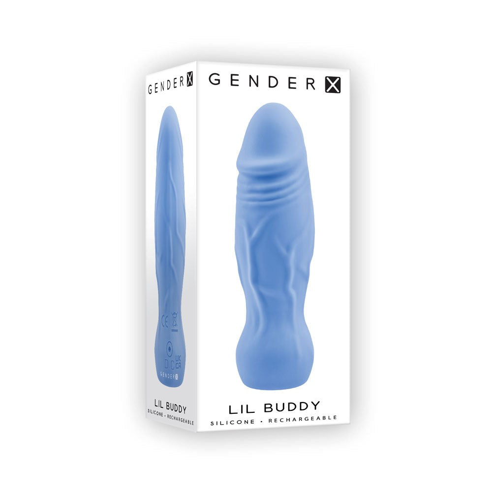 Gender X LIL BUDDY Pocke Size Silicone Vibrator Light Blue - - Mini & Slim Vibrators