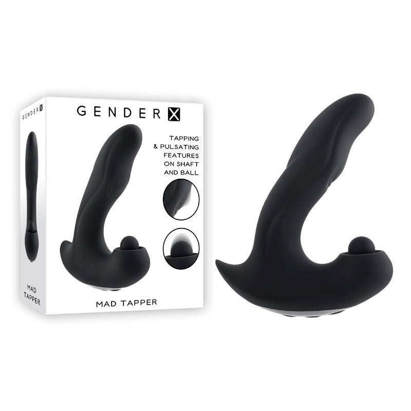 Evolved Gender X MAD TAPPER Double Tapping Vibrating Massager Black Triple Motor - - G-Spot Vibrators