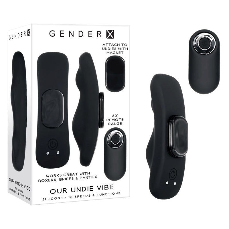 Evolved Gender X OUR UNDIE USB Rechargeable Panty Vibrator Black Remote Control - - Remote Control Vibrators