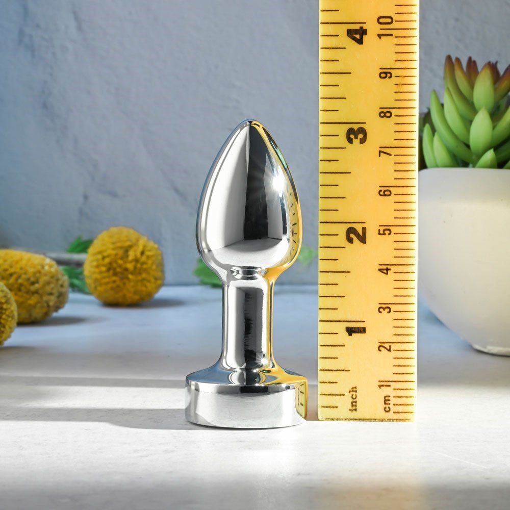 Evolved Gender X ROCKIN USB Rechargeable Vibrating Mini Butt Plug Chrome Metal - - Butt Plugs