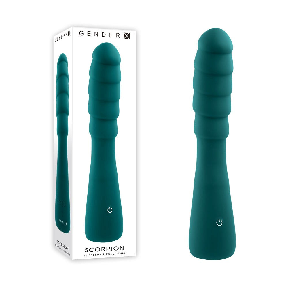 Evolved Gender X SCORPION USB Rechargeable G Spot Vibrator Green Curved Design - - G-Spot Vibrators
