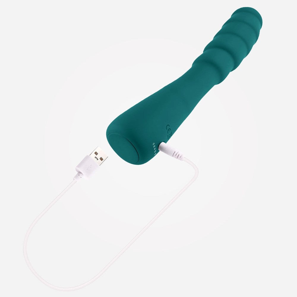 Evolved Gender X SCORPION USB Rechargeable G Spot Vibrator Green Curved Design - - G-Spot Vibrators