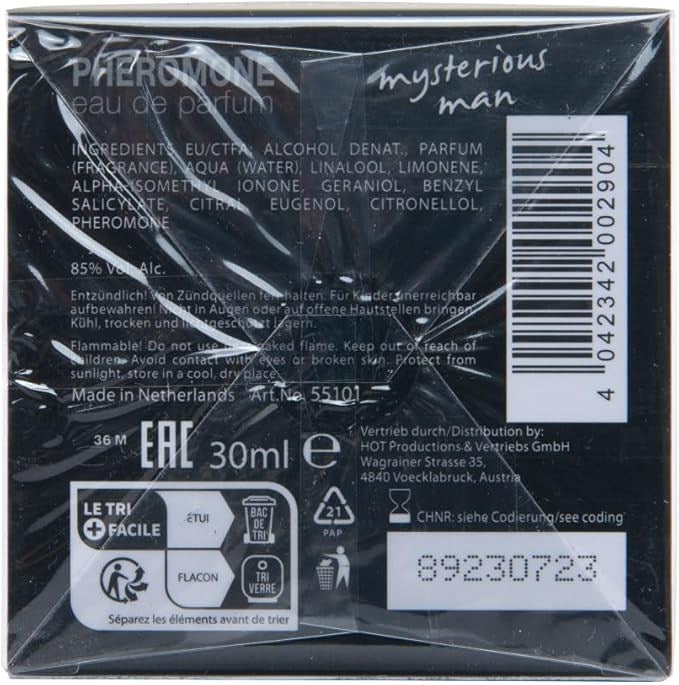 Hot Ero Hot Pheromone London Mysterious Man Sex Pheromone Cologne for Men 30ml French Formula - - Sex Pheromones and Perfumes