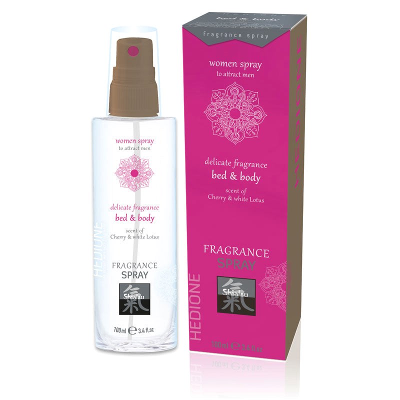 Hot Ero SHIATSU Cherry and White Lotus Scented Bed and Body Spray 100ml - - Bath and Intimate Fragrances