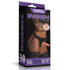 Lovetoy Ingen Easy Strap-On Dildo Set Flesh 17.8cm - - Strap On Sextoys