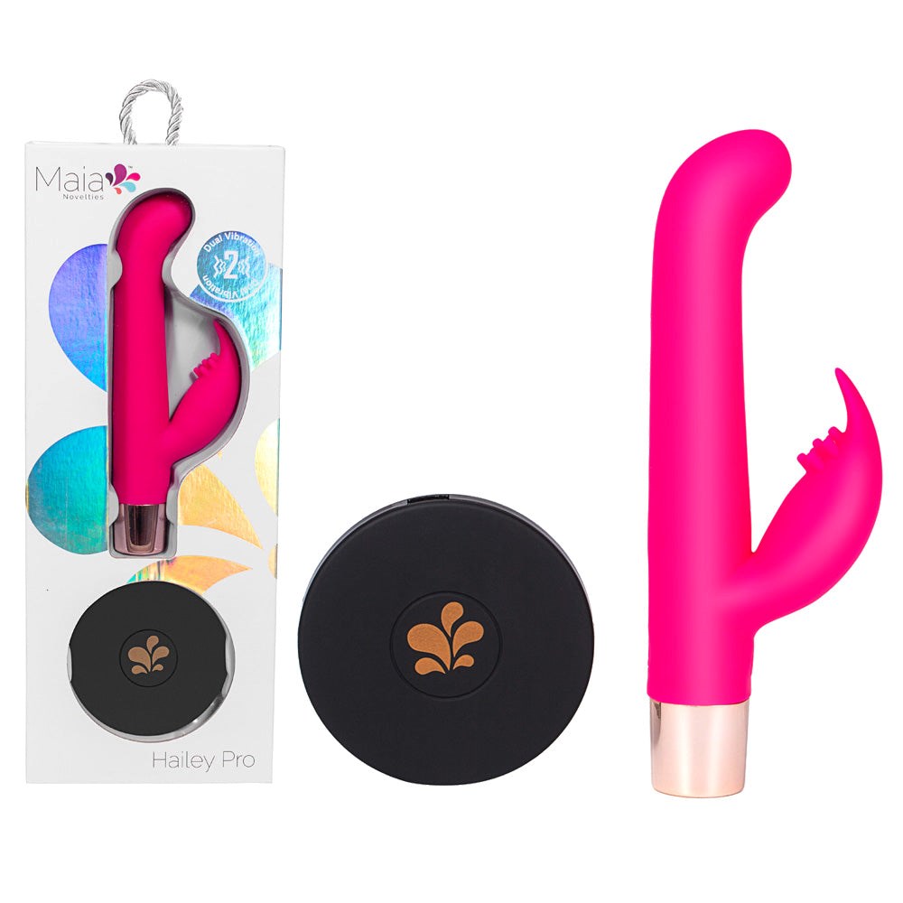 Maia Toys Maia HAILEY PRO QI Wireless Rechargeable Rabbit Vibrator Pink - - Rabbit Vibrators