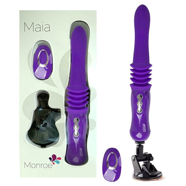 Maia Toys Maia Monroe USB Rechargeable Thrusting Remote Control Vibrator Purple - - Remote Control Vibrators