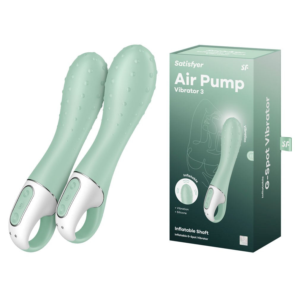 Satisfyer Air Pump Vibrator 3 Rechargeable Inflatable G Spot Vibrator Mint - - G-Spot Vibrators