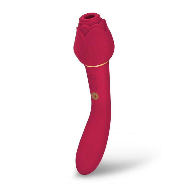 Xgen Products Secret Kisses ROSEGASM TWOSOME Air Pulsation Stimulator Rose Red - - Clit Ticklers and Pulsators