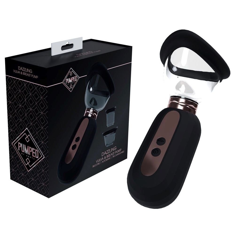 Shots Toys PUMPED Dazzling Auto USB Rechargeable Ladies Pump Black Clitoral Pump - - Pussy And Clit Toys
