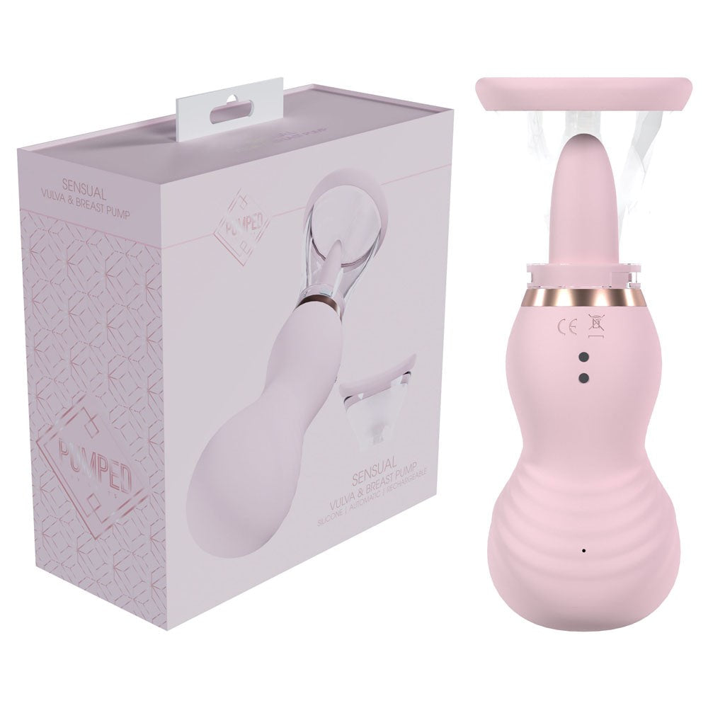 Shots Toys PUMPED Sensual Auto USB Rechargeable Vulva & Breast Pump Pink - - Pussy And Clit Toys