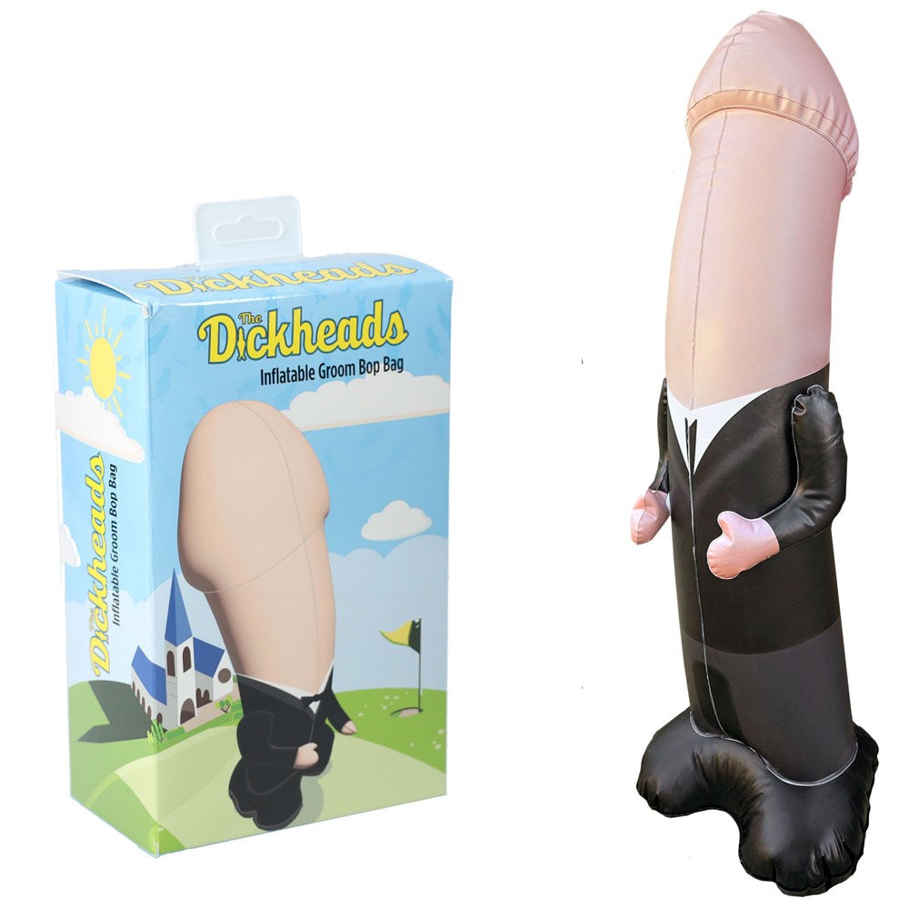 Shots Toys S LINE Dickheads Groom Bop 100cm Inflatable Penis Punching Bag - - Party Gifts and Novelties