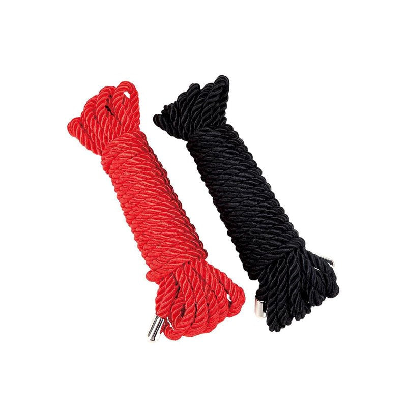 Xgen Products WhipSmart Heartbreaker Satin BDSM Ropes Black Red 2 Pack Premium - - Cuffs And Restraints