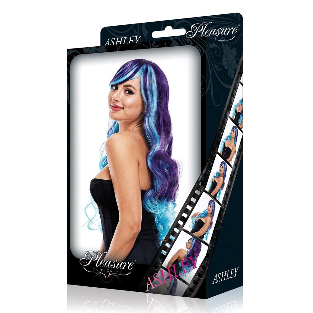 Xgen Products Womens PLEASURE WIGS Ashley Purple/Blue Synthetic Fantasy Wig - - Wigs and Gloves