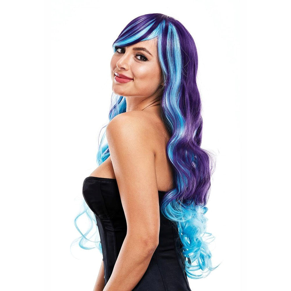 Xgen Products Womens PLEASURE WIGS Ashley Purple/Blue Synthetic Fantasy Wig - - Wigs and Gloves