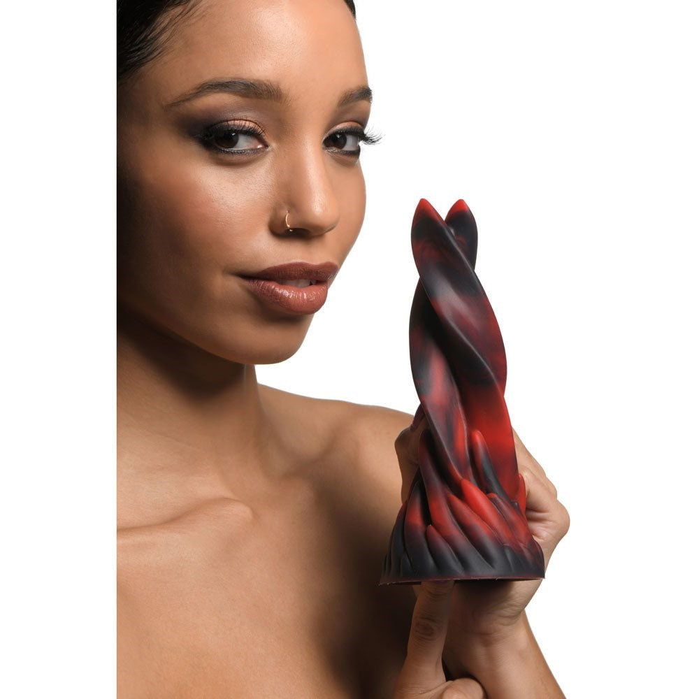 XR Brands Creature Cocks Hell Kiss Fantasy Dildo Red 18.8cm Dual Tongue Design - - Realistic Dildos