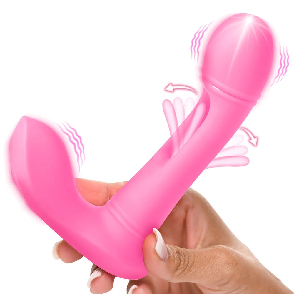 XR Brands Inmi Flickers G Flick Flicking G Spot Vibrator With Remote Pink - - G-Spot Vibrators